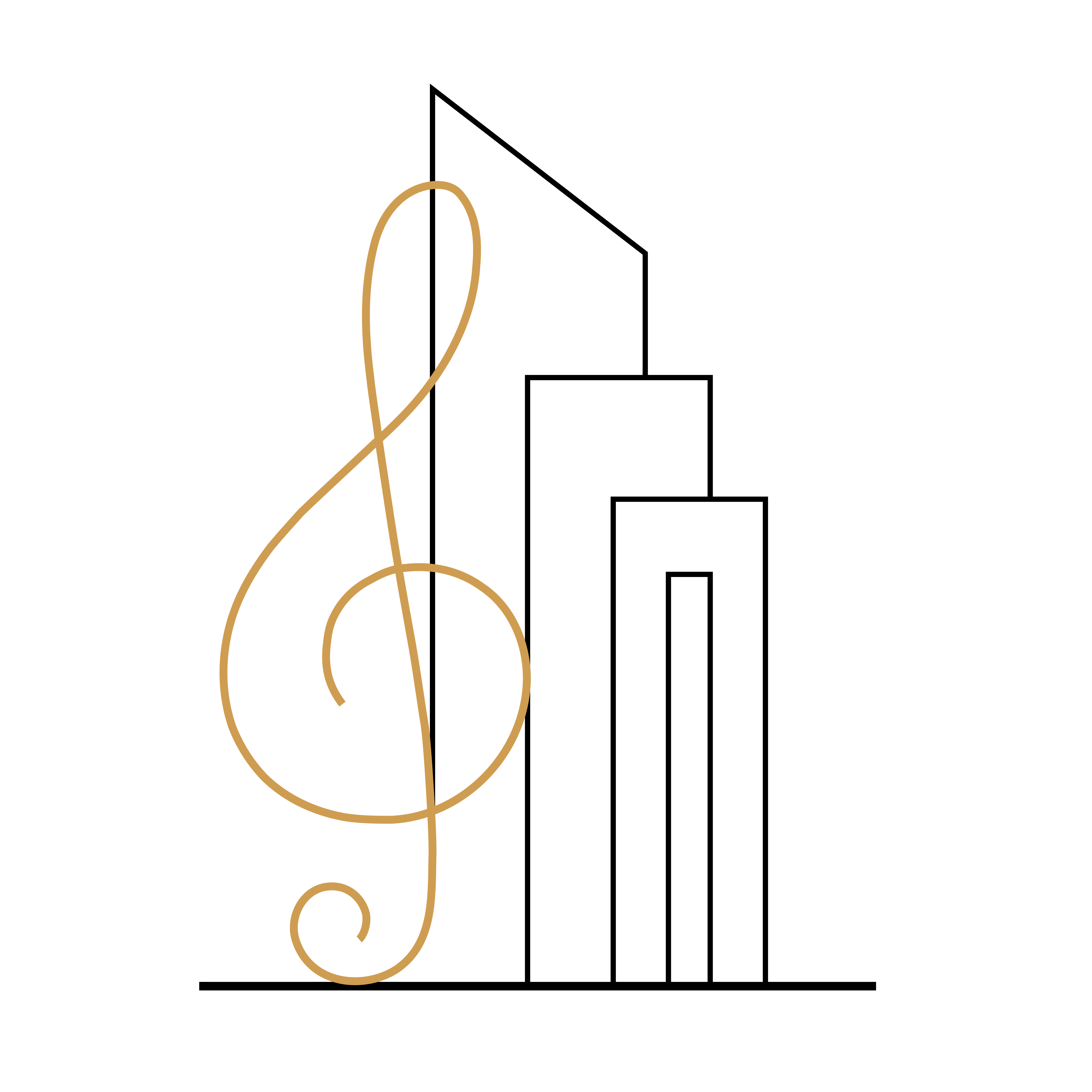 Architectural Jaz logo in white and gold